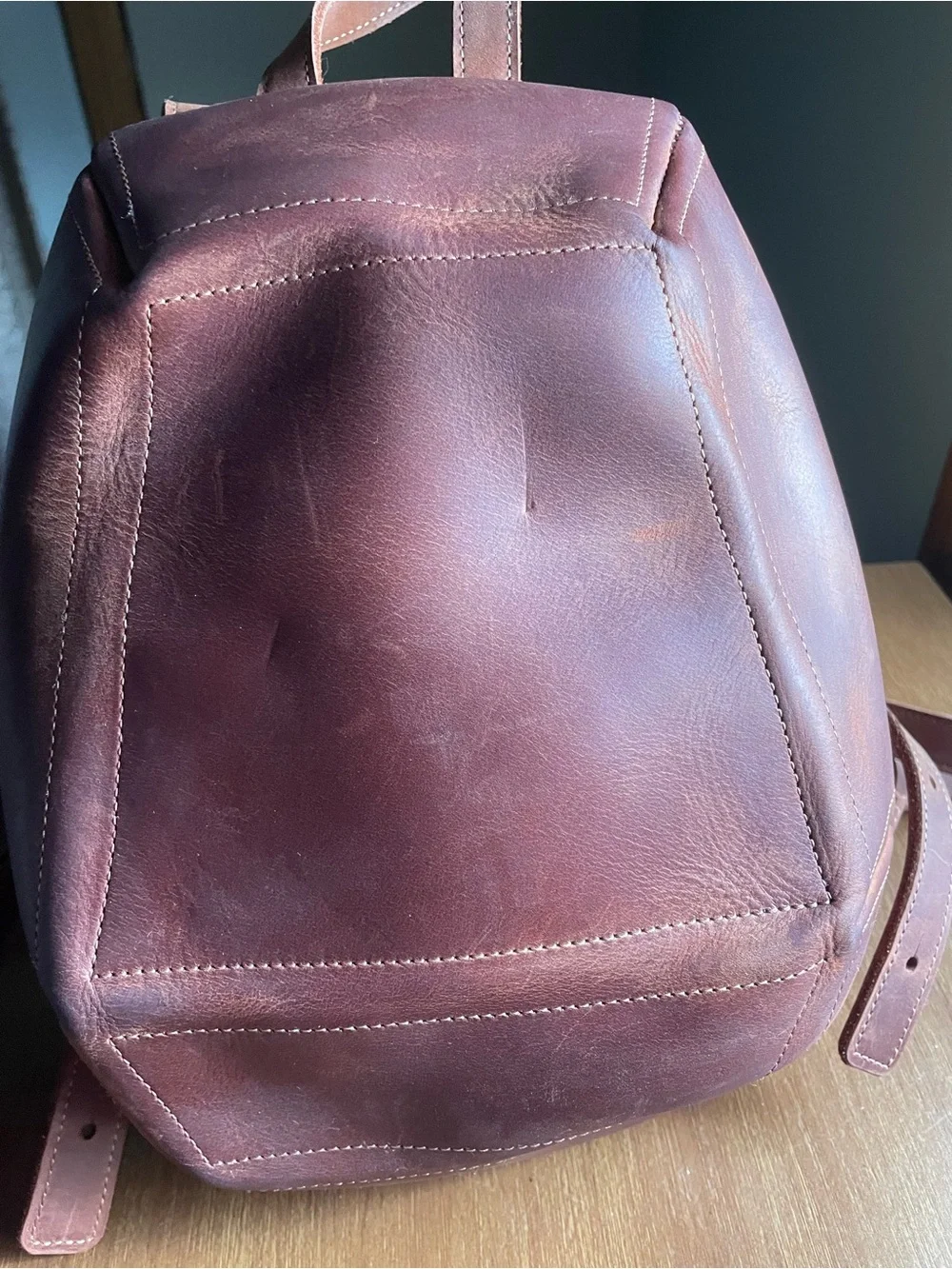 Leather Structured Mini Backpack Handmade